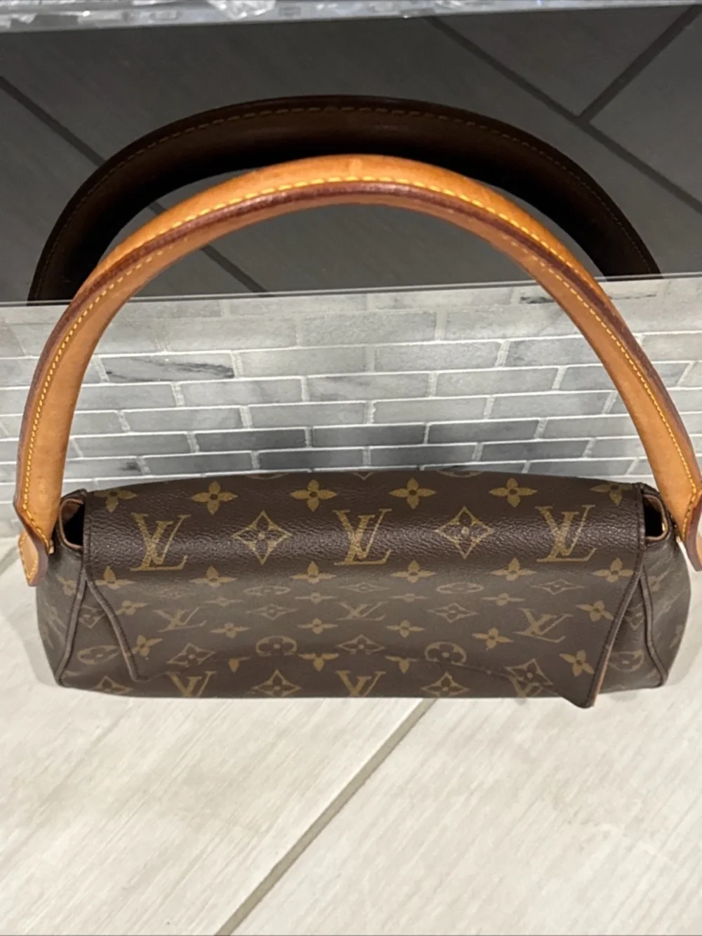 Louis Vuitton Vintage Monogram Flap Shoulder Bag Brown LV 2001 France